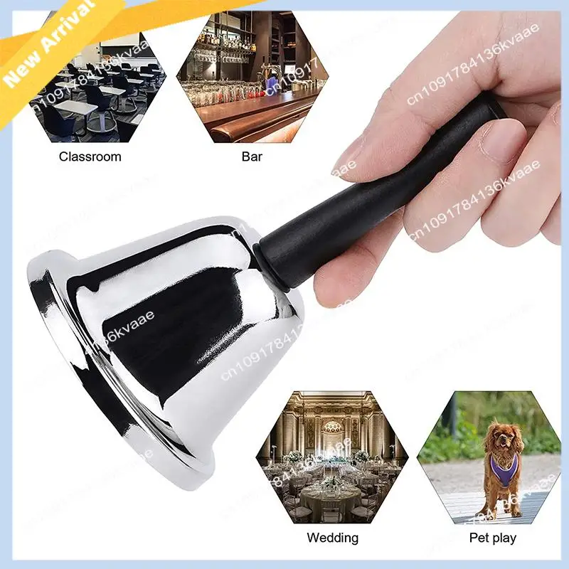 M01K Loud Hand Bell, 2 Pack Silver Steel Hand Bells Dinner Bells For Inside Classroom Bell, For Food Line, Alarm, Ringing