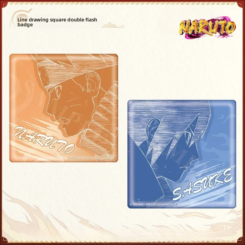 

Наруто аниме товары мультфильм милый квадратный значок креативный аниме стиль линия искусство брошь в стиле комиксов рюкзак Шарм подарок