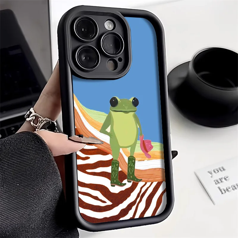 Shockproof Protective Phone Case For iPhone 15 16 14 13 12 11 Pro Max Soft TPU Case iPhone 11 Xr XS Max X 7 8 16 Plus Frog Cover