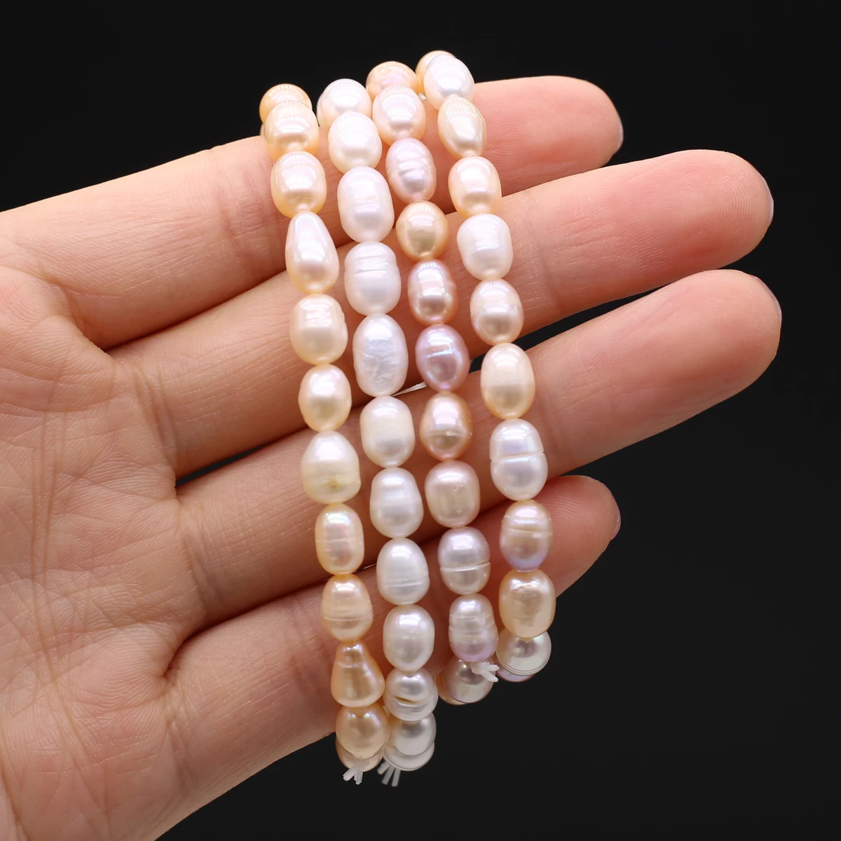 100% Natural Pearl Bracelet Charms Elastic Rope Real Pearl Bracelets for Girl Friend Pearl Size 8-9 mm