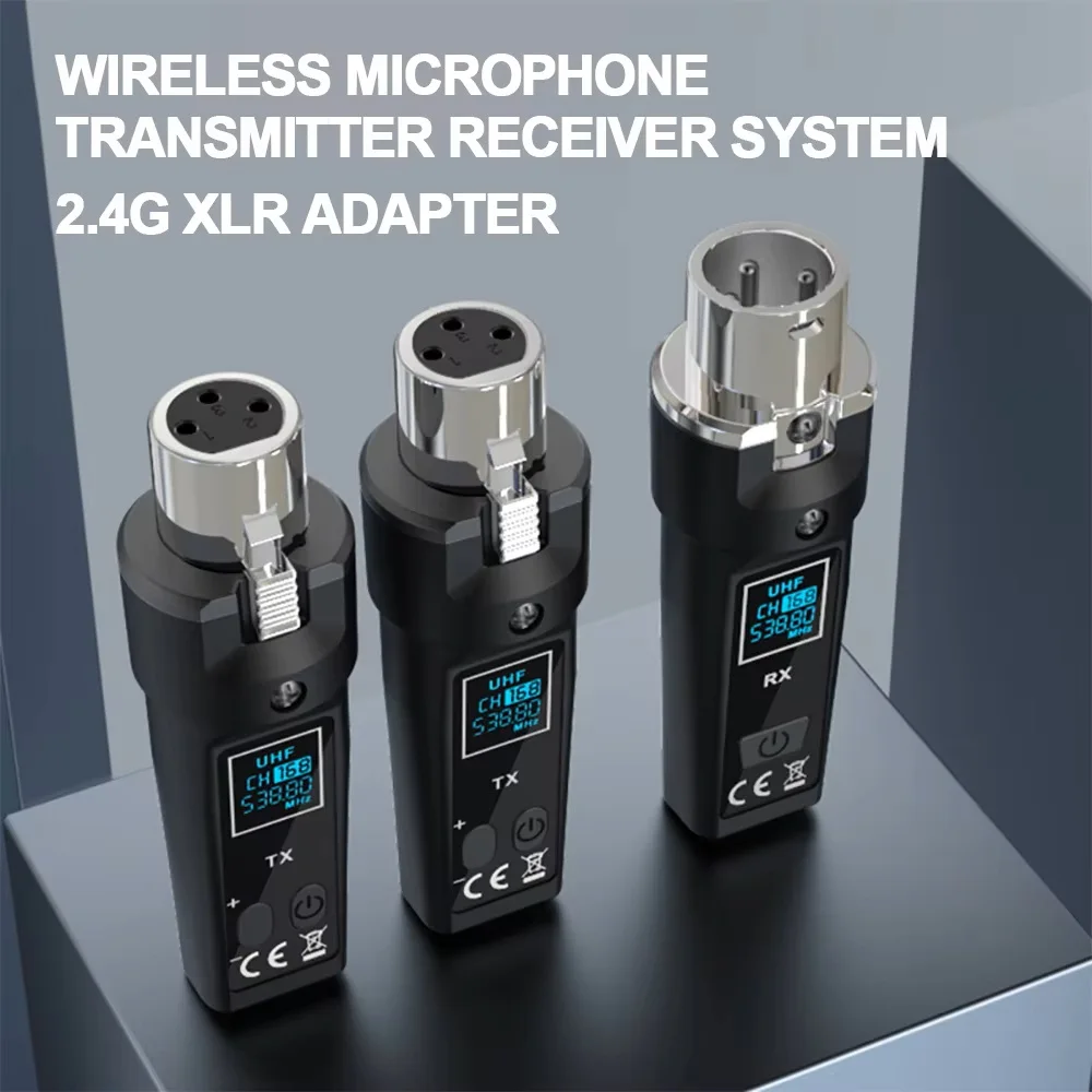 

2.4G XLR Adapter System DGNOG Wireless Microphone Transmitter Receiver System for Dynamic Mic Audio Mixer PA System Guitar