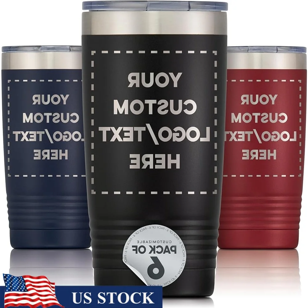 

Personalized Custom Logo 6 Pack Insulated Travel Tumblers Stainless Steel Mug Double Wall Coffee Tea Gifts Businesses