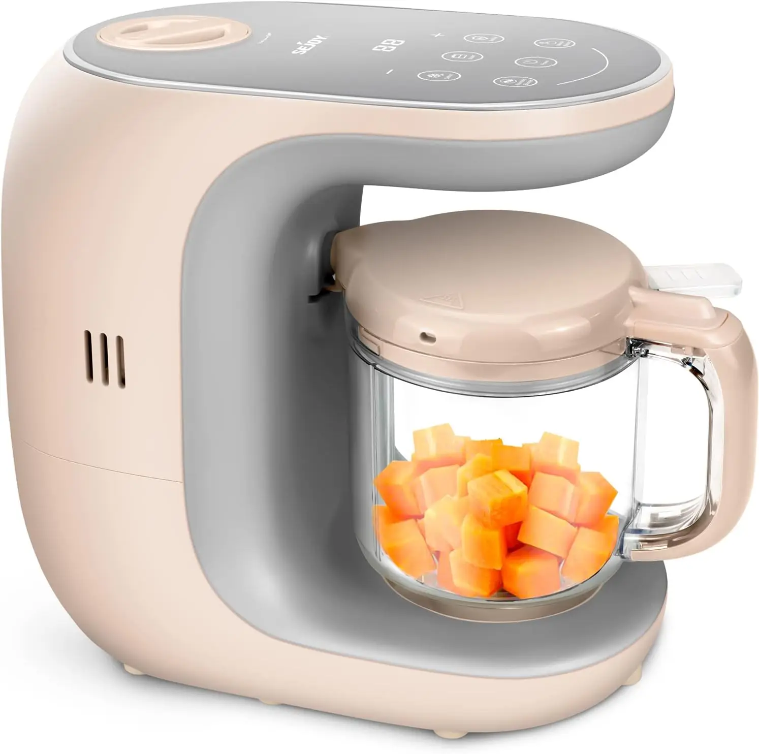 

Baby Food Maker, Baby Food Processor Blender Grinder Steamer Cooks Blends Healthy Homemade Baby Food in Minutes Touch Screen Con