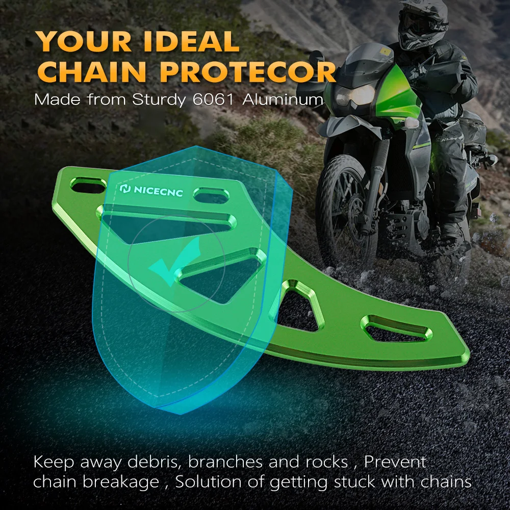 Motorcycle Chain Guide Guard Protector For Kawasaki KLR650 KLR 650 2008-2018 2009 2010 2011 2012 2013 2014 2015 2016 2017
