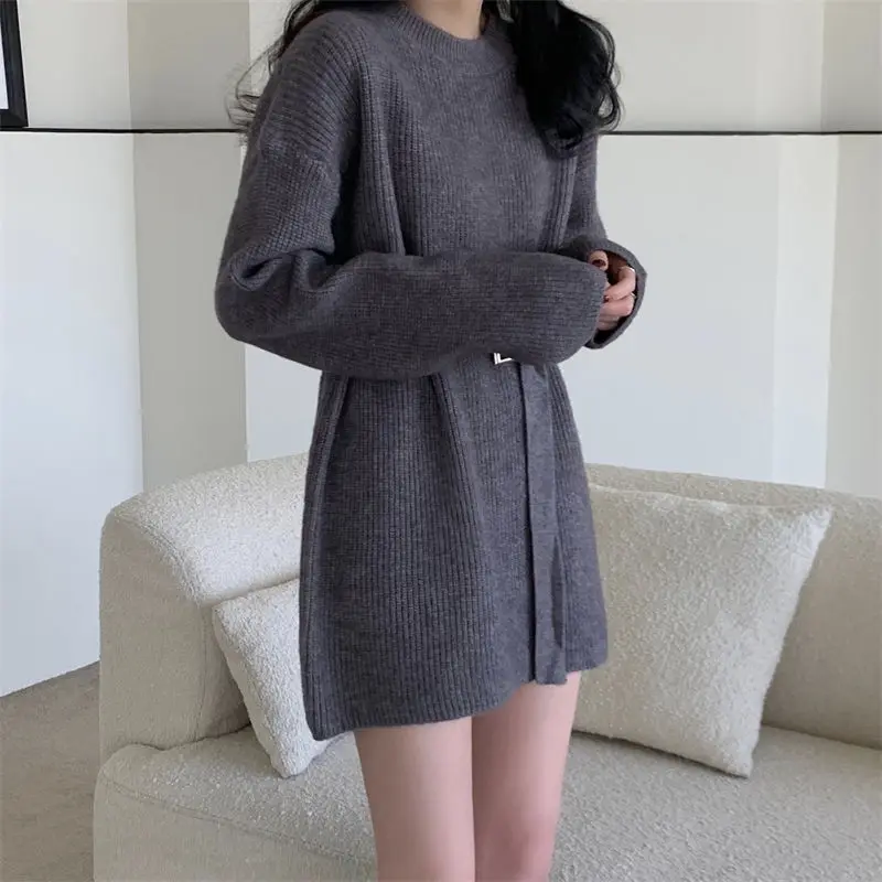 

Knee Length Pullovers Elegant Sweaters Jumpers Women Fit Bright Morning Motherly Aesthetics Style Diamond Printed Mock-Neck Soft