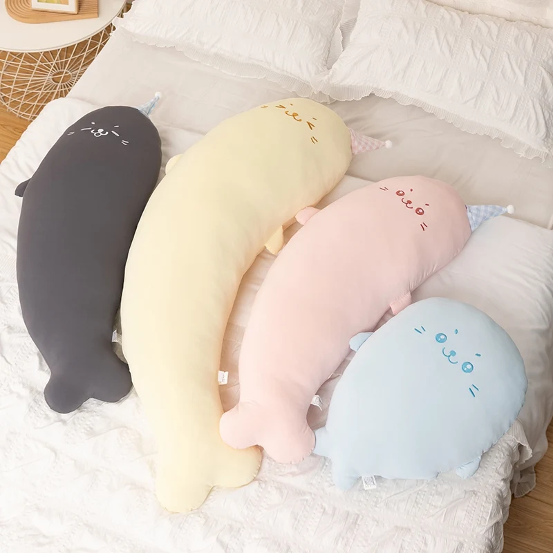 Super Soft Seal Ice Silk Pillow Summer Cool Animal Shaped Cushion Home Decor Bedding Accessory