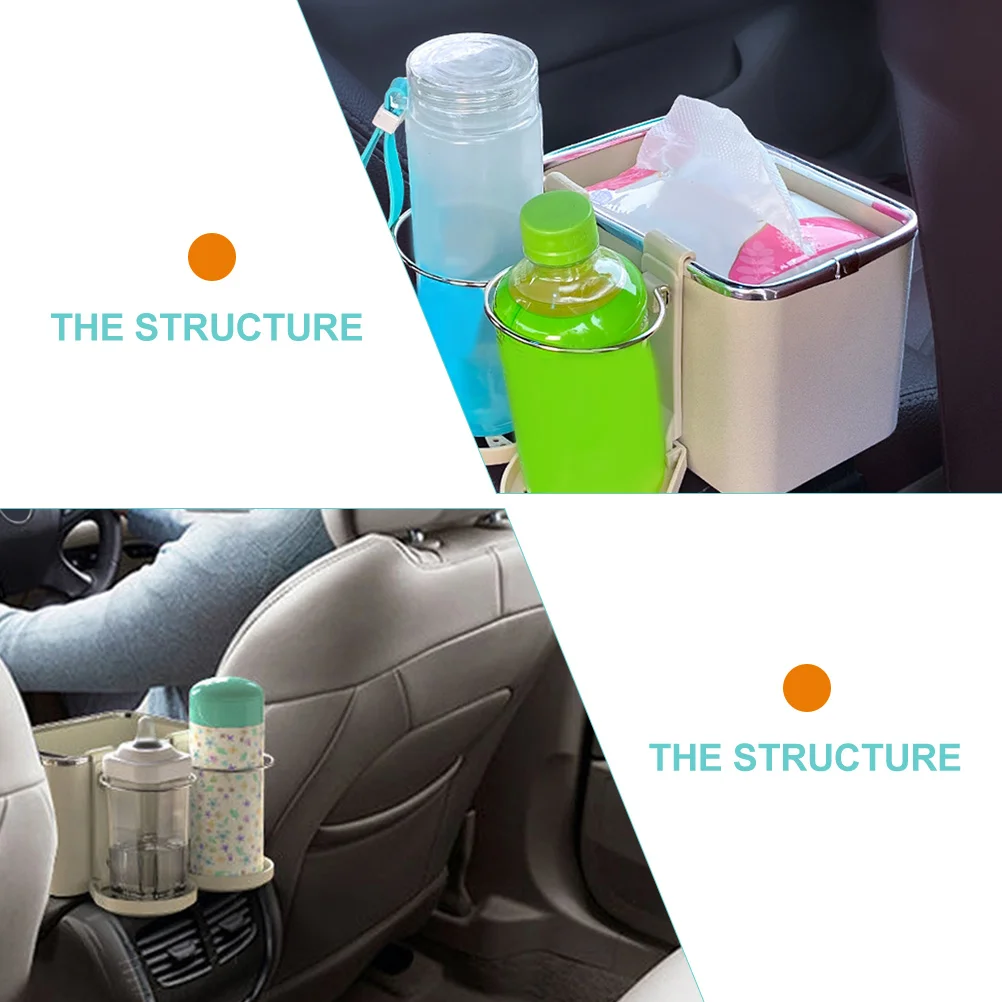 

Car Armrest Storage Box Tissue Holder Cup Backseat ganizer Large Space ABS Long Lasting Dual Design Stable Car ganizers