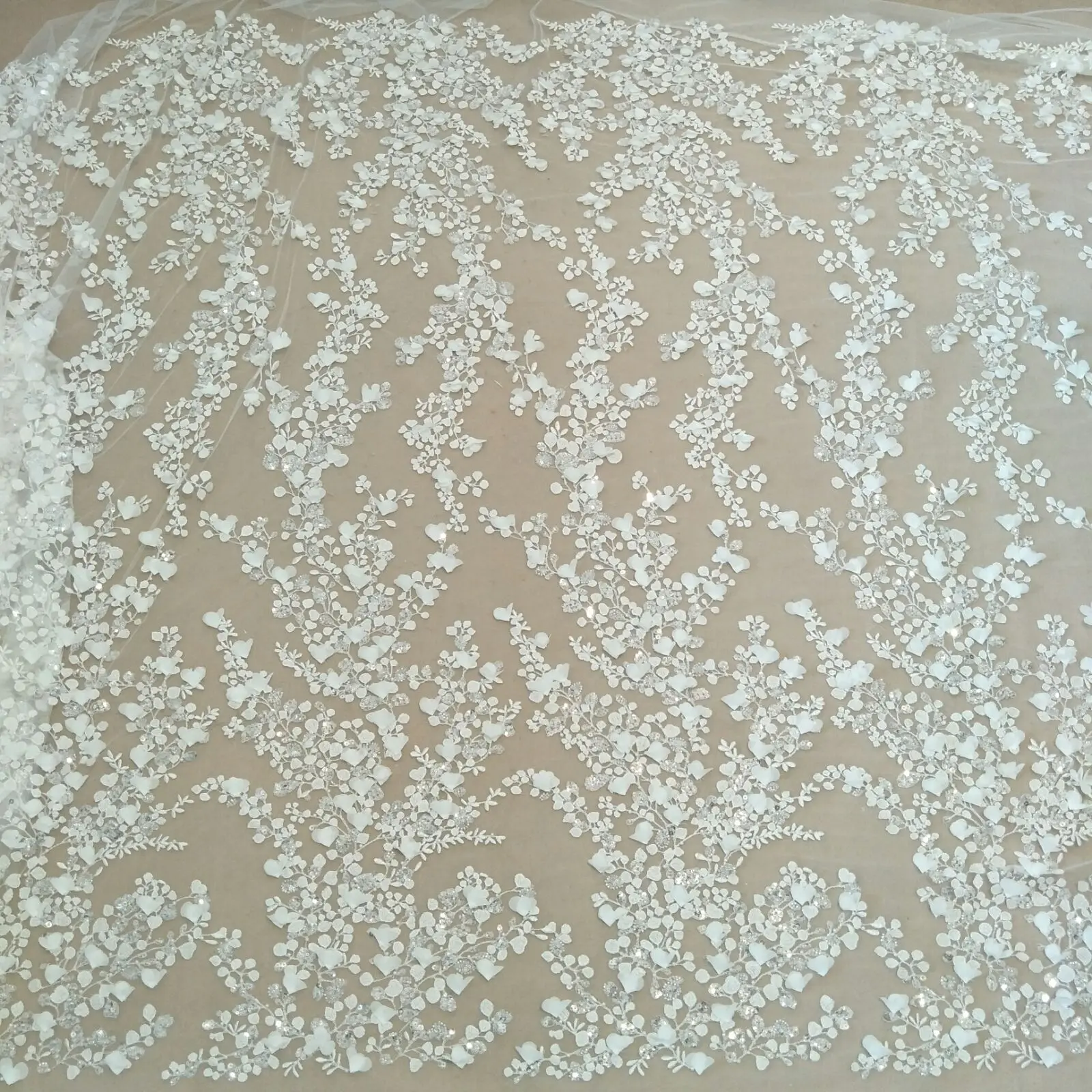 Hochzeit Spitze Stoff 130cm Breite Kleid Spitze Stoff 3d Blumen kleid Kleid Spitze Stoff von Hof verkaufen