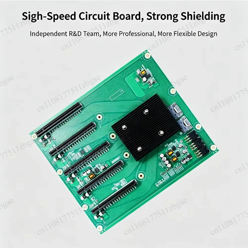 Multi-GPU Workstation PCIe 4.0 PEX88096 GPU Backplane Kit PCIe X16 To SFF-8654 8i Switch Card 5 Port Expansion for AI Server