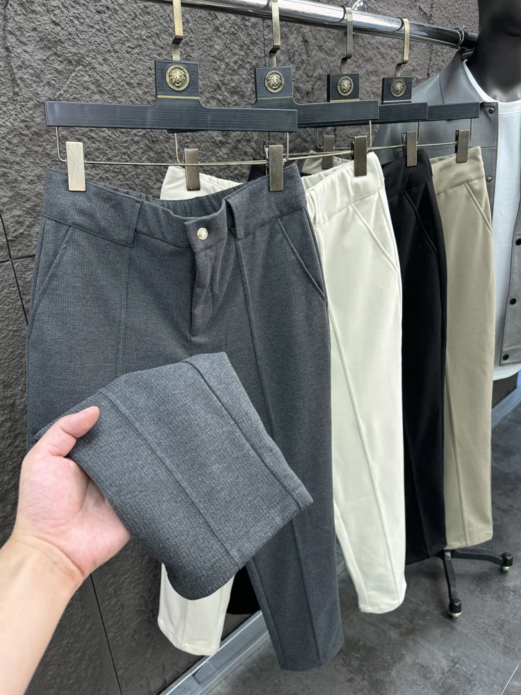 

Svip Sli Thiened шерстяные брюки мужские облегающие прямые повседневные брюки удобные теплые модные осенне-зимние однотонные брюки