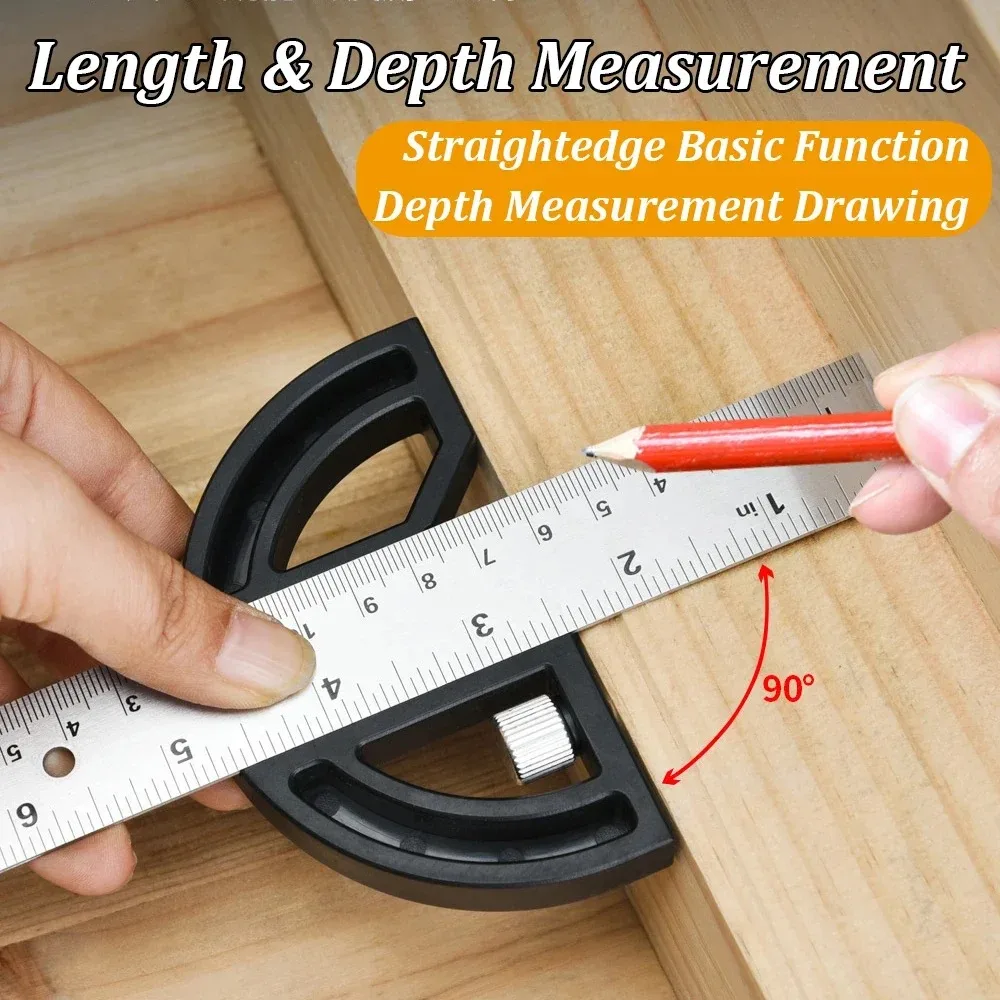 8/12 Inch 180 ° Aluminum Alloy Multifunctional Angle Gauge Goniometer Ruler Precision Multi-angle Measurement Tools Protractor