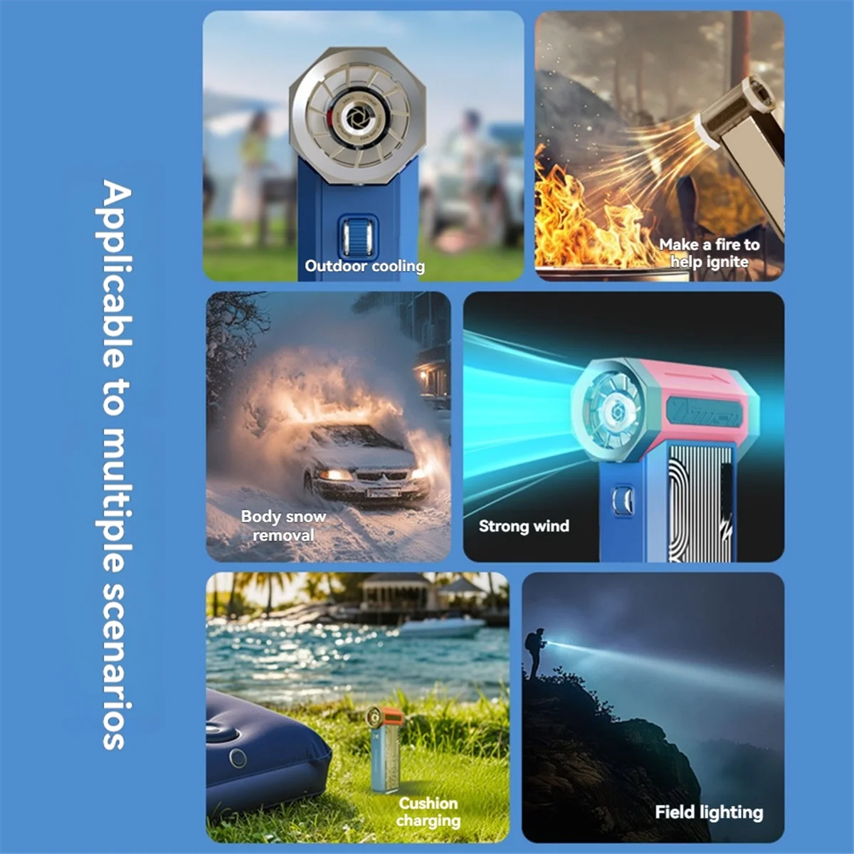 EULM Мощный 130000 Перезаряжаемый вентилятор RPM, 8000 мАч, турбо-сильный вентилятор, 34 м/с, ручной воздушный пылесос, автомобиль