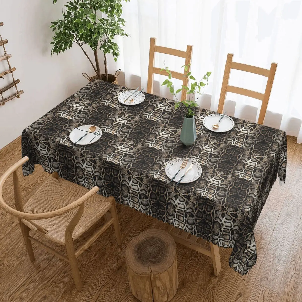 Snake Skin Tablecloth Restaurant Kitchen Rectangular Tablecloth Festival Party Decorations Tablecloth Outdoor Dining Table Cover