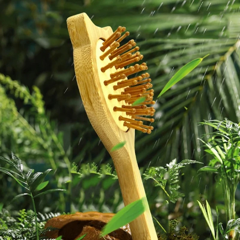 ايكو الخيزران فرشاة شعر طبيعة خشبية مكافحة ساكنة إزالة تشابك فرشاة الشعر فروة الرأس تدليك مشط وسادة هوائية أدوات التصميم للنساء الرجال
