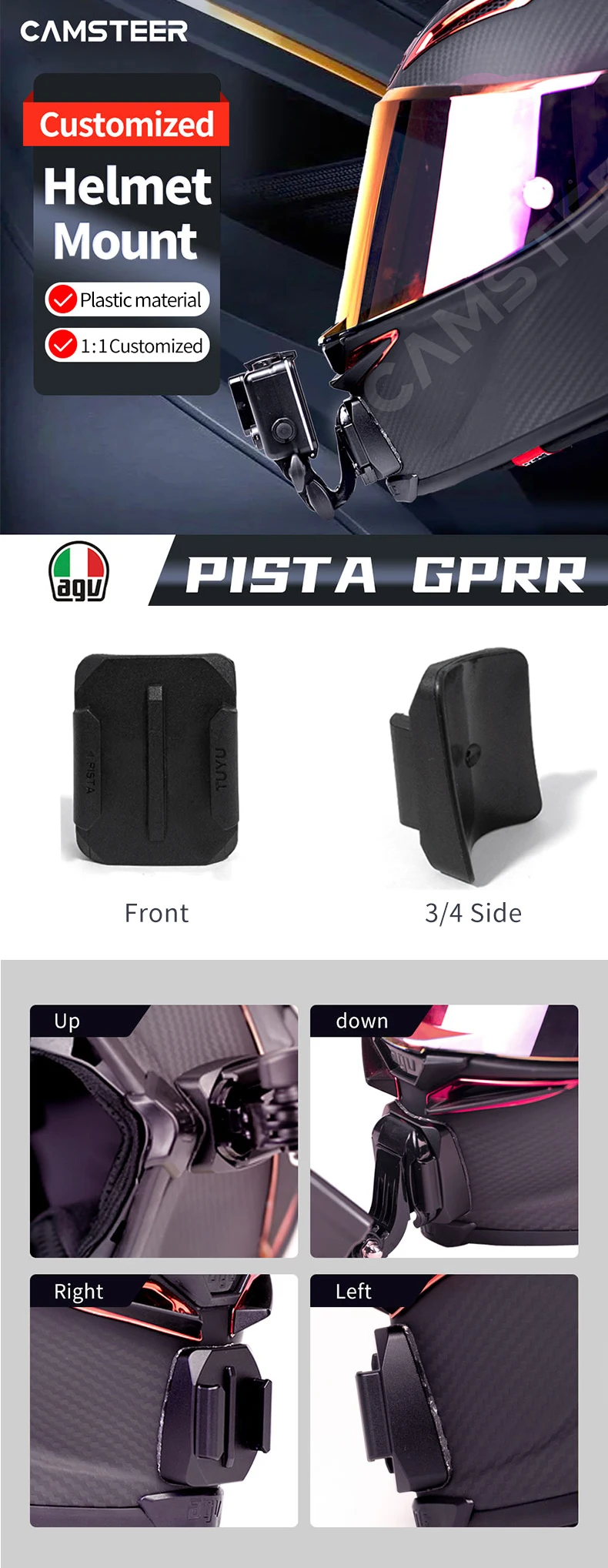 Motorrad Maßgeschneiderte Helm Kinn Halterung für HJC Shoei X14 NXR RF1400 Agv Arai Für GoPro 13 12 11 Insta360 Ace Pro2 X4 X3 DJI 5Pro – Detail 6
