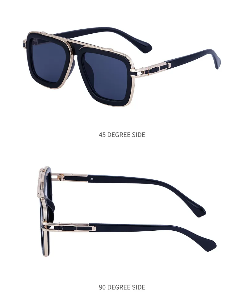 Modische Eckige Punk-Sonnenbrille für Herren 2026 Luxusmarke Vintage Retro Sonnenbrillen für Männer Steampunk Anti-Blaulicht-Brillen – Detail 15