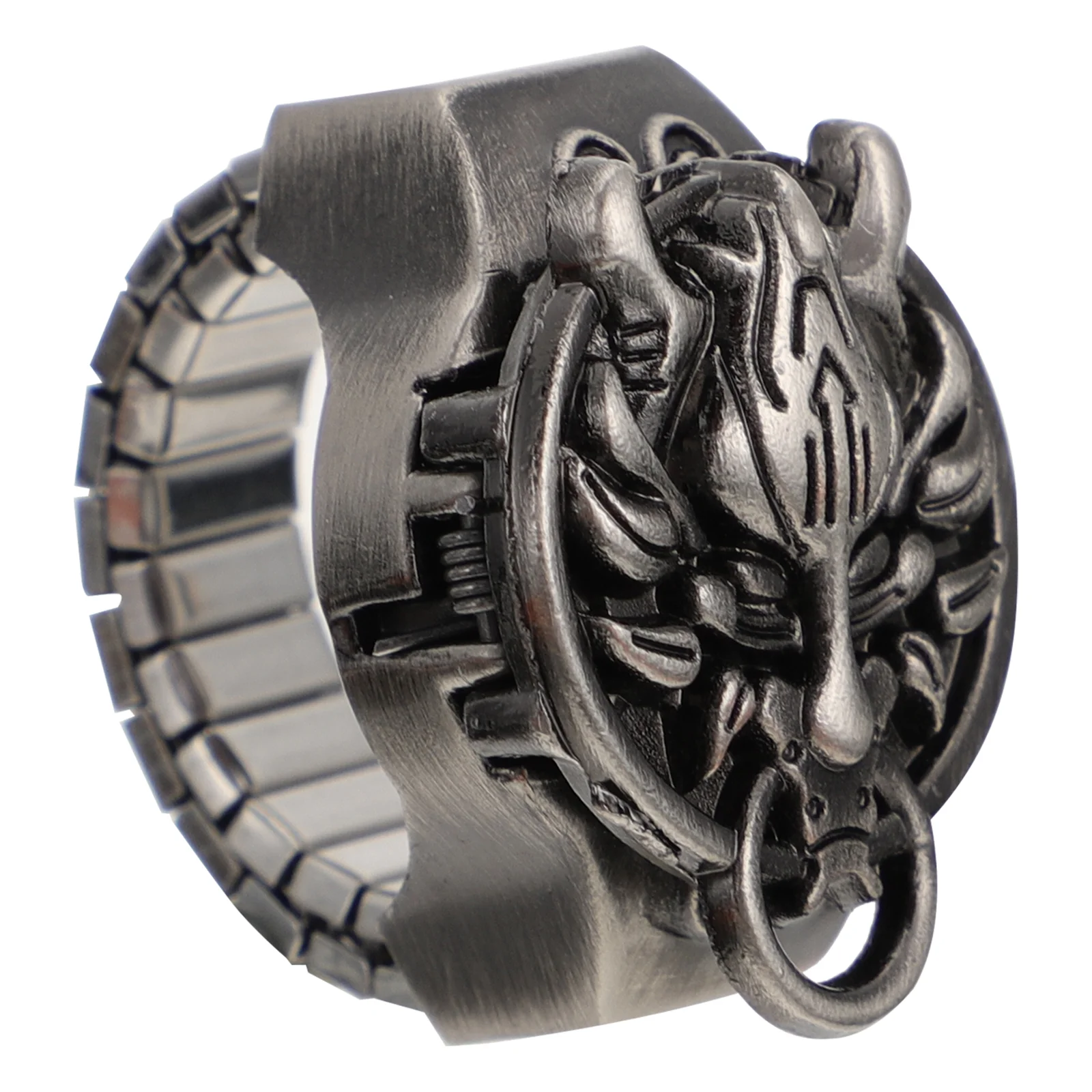 Vintage Ring Watch Finger Casual Open The Cover Dragon Head Zinc Alloy Mini Punk