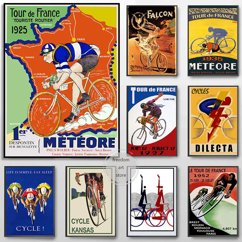 Bicycle Advertisements Bike Bicycle Tour De France Cycle 1924 Sport Art Posters Canvas Painting Wall Prints Pictures Home Decor