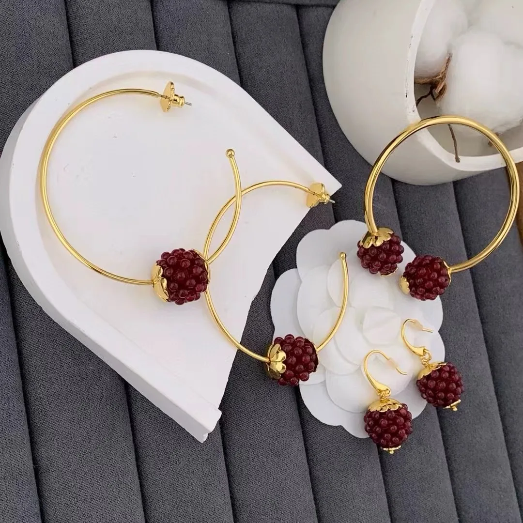 Vintage Temperament Raspberry earrings Bracelet  for women's girl gift part  Jewelry accessories