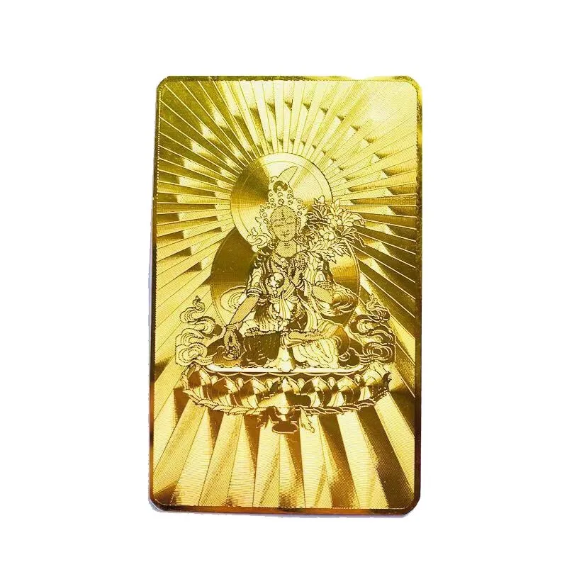 Customized inquiry Customized Stainless Steel Golden Plated Metal Buddha Cards Activity Member Card