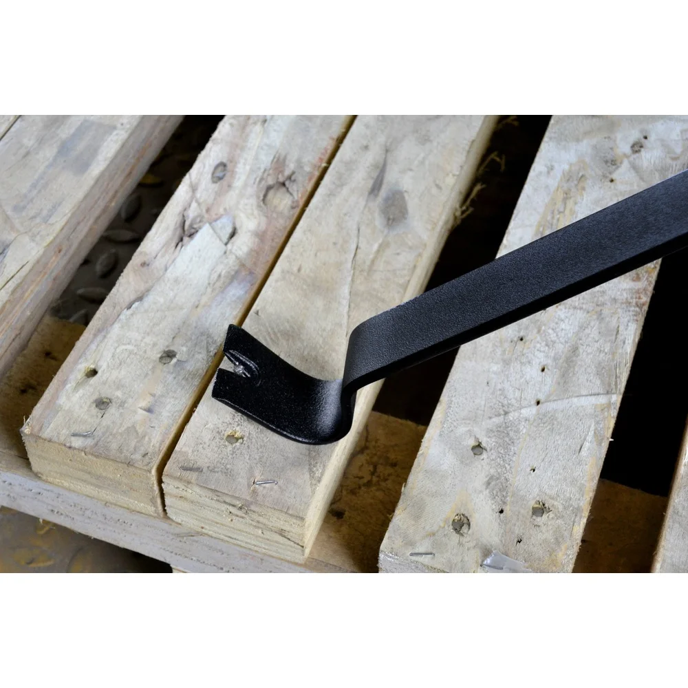 Barra di leva da 2 pezzi da 15 pollici per carichi pesanti, forgiata, in acciaio trattato termicamente, per sollevamento, raschiatura, fessura per unghie, durevole, rivestito in polvere