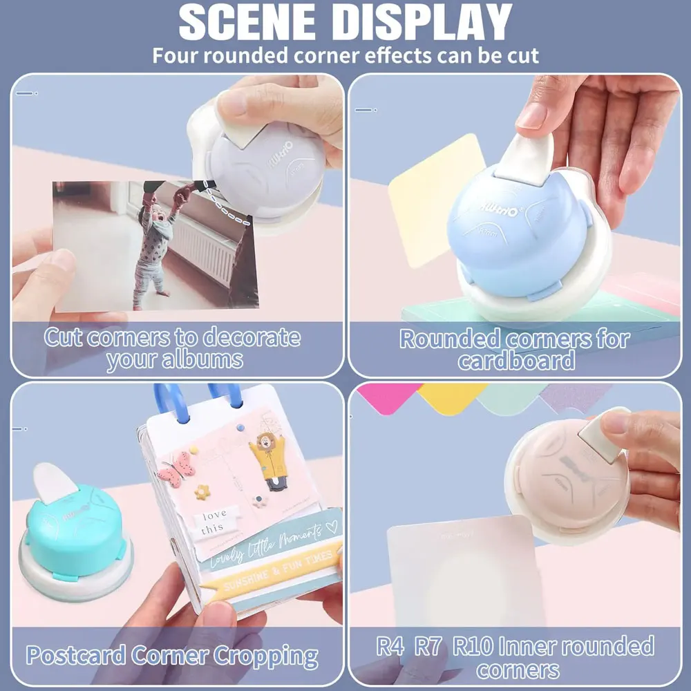 4 in 1 multi-function corner rounder multi-function เครื่องตัดมุมคู่มือมุมขวารอบขอบการ์ดขนาดเล็ก puncher diy เครื่องตัด