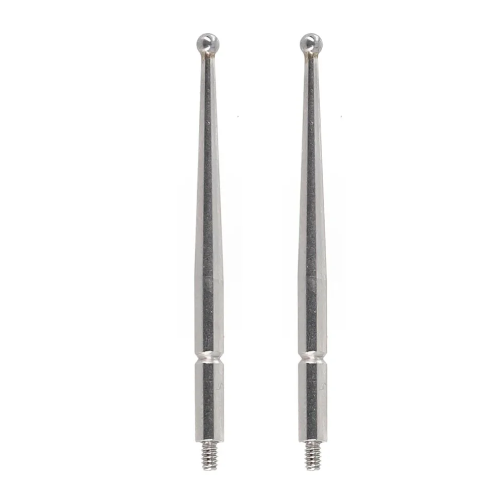 2pcs Contact Points M1.6 For Dial Test Indicator D:2mm Carbide Ball L:36.8mm M1.6Thread Tungsten Carbide Ball Contact Point