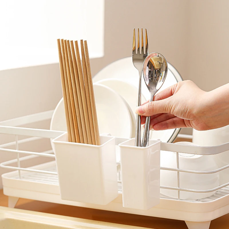 Kitchen Plastic Chopsticks Holder Wall Hanging Cutlery Drainage Basket Storage Box Kitchen Tableware Holder Spoon Drain Basket