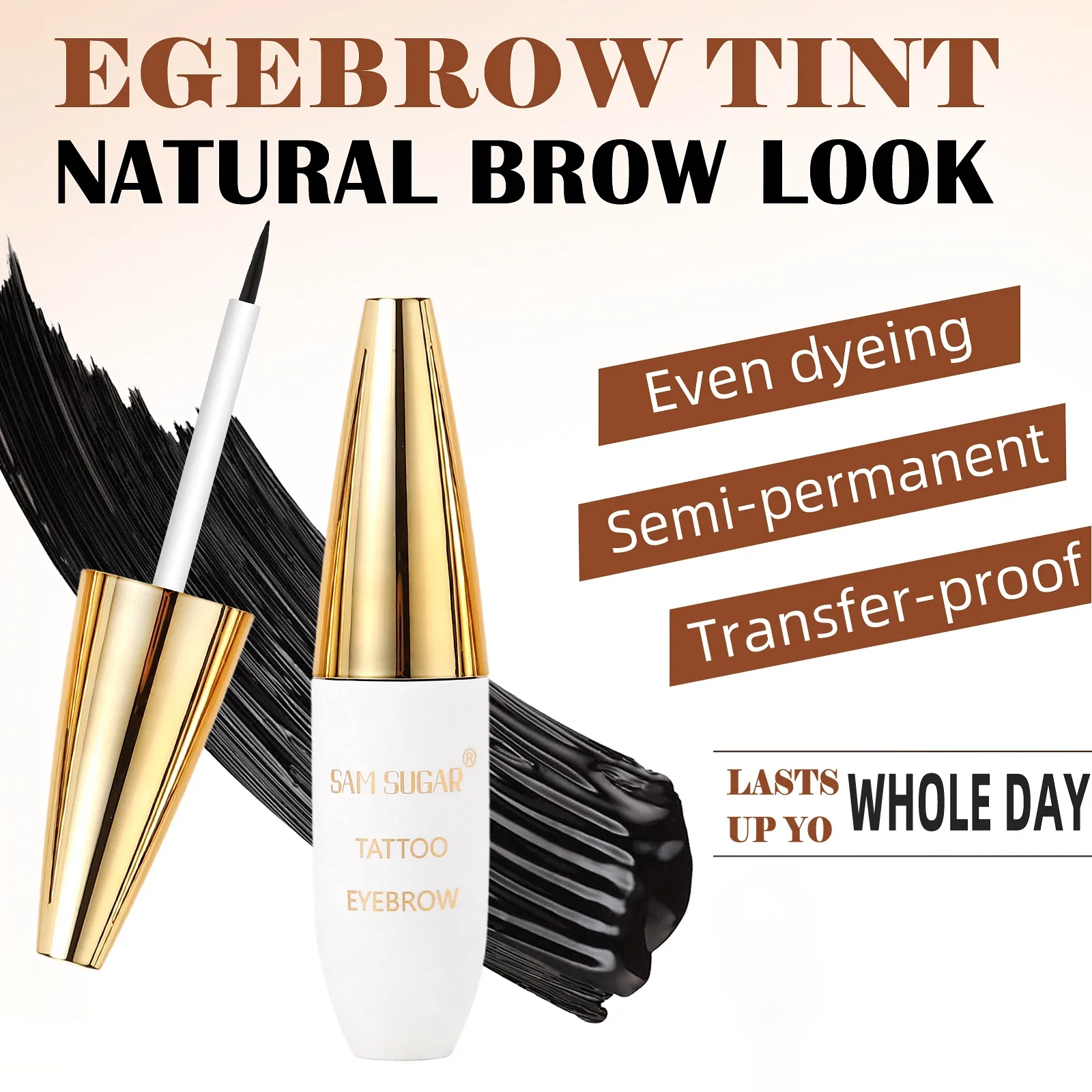 كريم وشم الحواجب المقاوم للنقل، طويل الأمد، مقاوم للماء، لون الحواجب، تركيبة تقشير، لمسة نهائية طبيعية #2