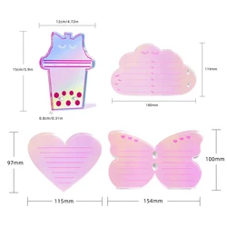 속눈썹 디스플레이 보드 속눈썹 익스텐션 용품, 접착제 깔판 트레이, 하트 나비 아크릴 속눈썹, 접착제 거치대 속눈썹 플레이트