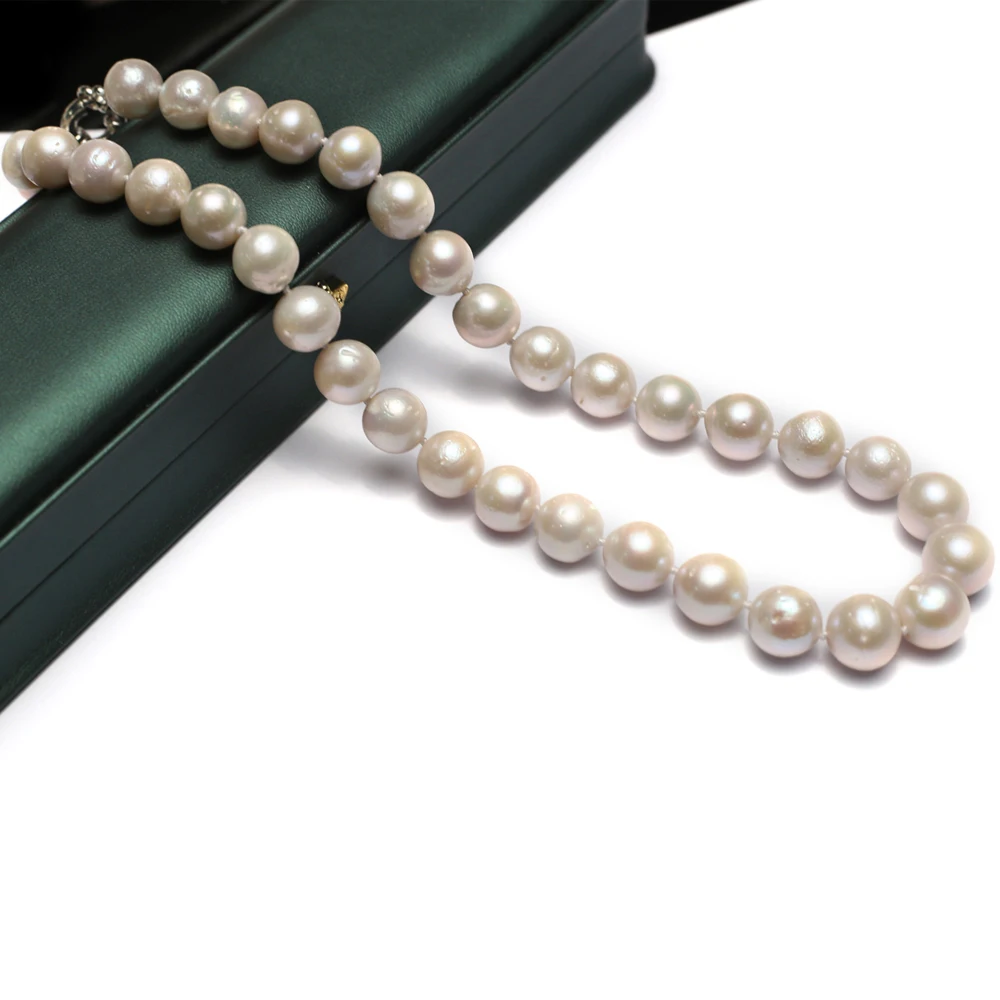 11-12mm Near Round Higher Quality Pearl Beads 43-45cm Fashion Charm Natural Freshwater Pearl Necklace for Women Jewelry Gifts