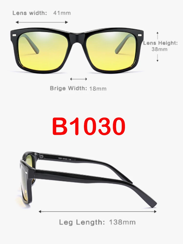 Vintage Polarized Photochromic Sun glasses Men Night Vision Glasses Day Night Driving Goggles Anti-glare Sunglasses B1030