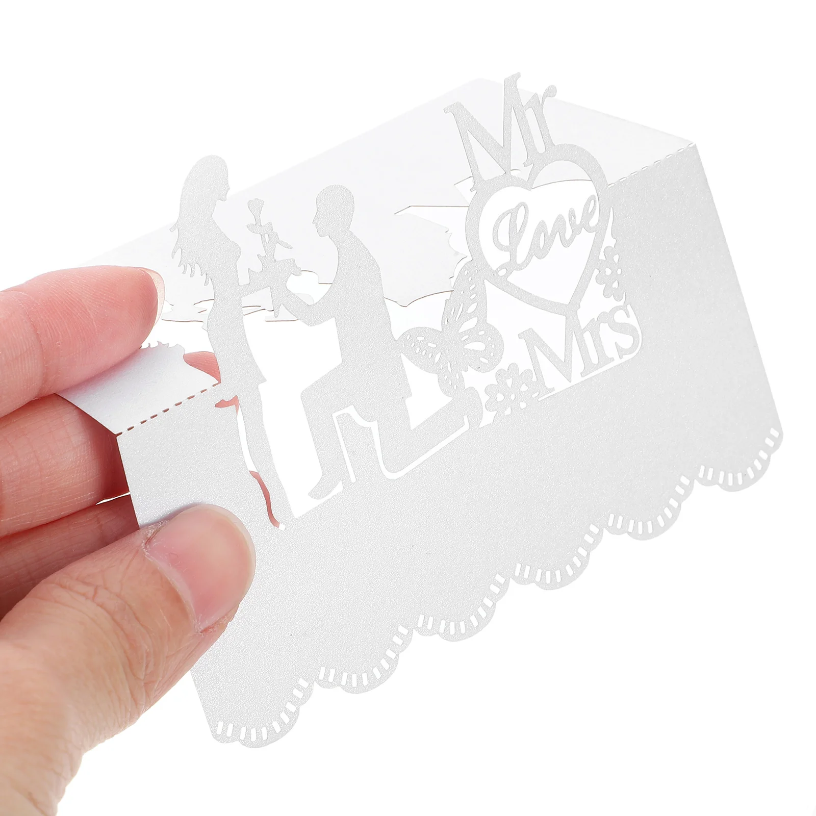 50Pcs Hollow Out Laser Seat Cards Elegant Wedding Table Place Cards Blank Sheet for Name Writing Birthday Anniversary Event