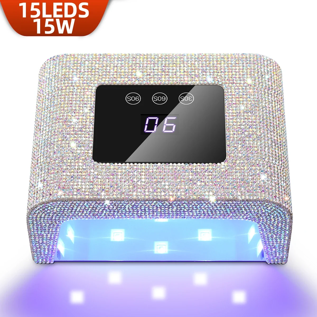 15W UV Light Dryer For Nails Gel Polish With 15 Lamp Beads 3 Timer Setting HD Display Screen Auto Sensor Professional Nail Lamp