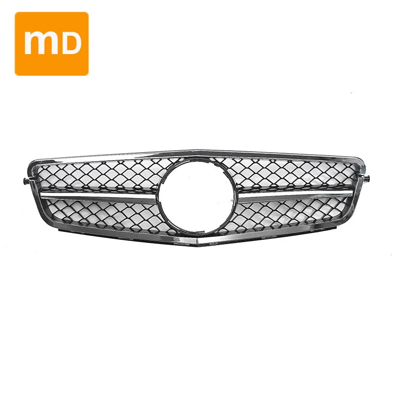 Glossy Black Radiator Grilles For 2007-2014 Mercedes Benz C-Class W204 AMG Hood Car Accessories Bumpers Guard