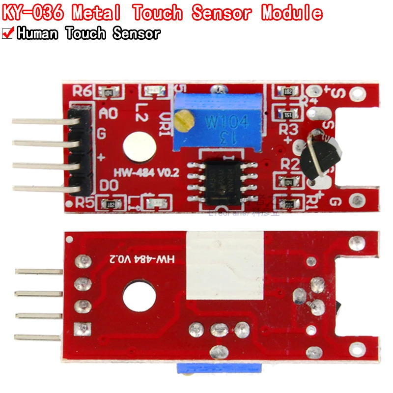 5pcs Smart Electronics 4Pins Metal Touch Sensor Module KY-036 Human Body Touch Sensor KY036
