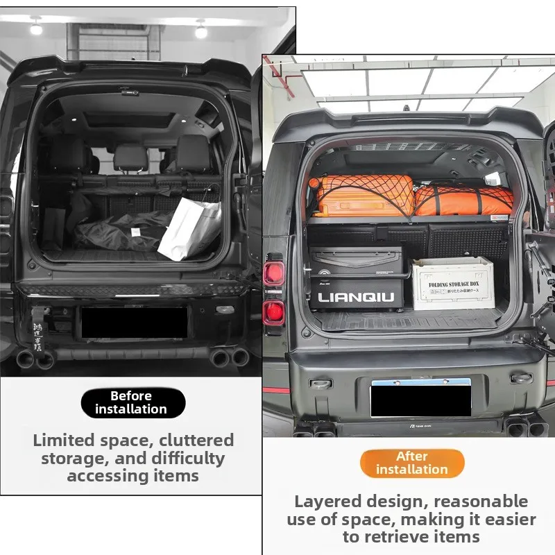 Defender 110 Trunk Expansion Rack Aluminum Cargo Shelf Storage Organizer for Land Rover 2020+