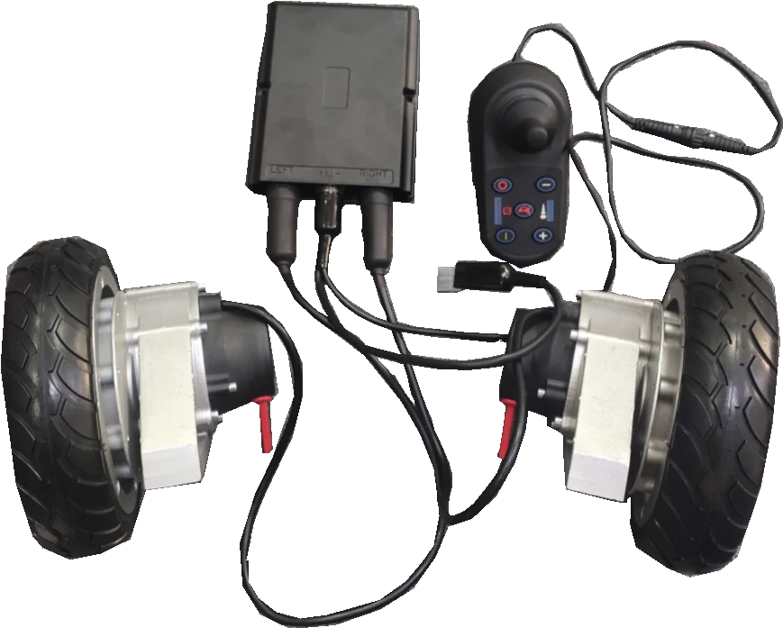 10インチホイールとコントローラージョイスティック付き電動モーター変換キット