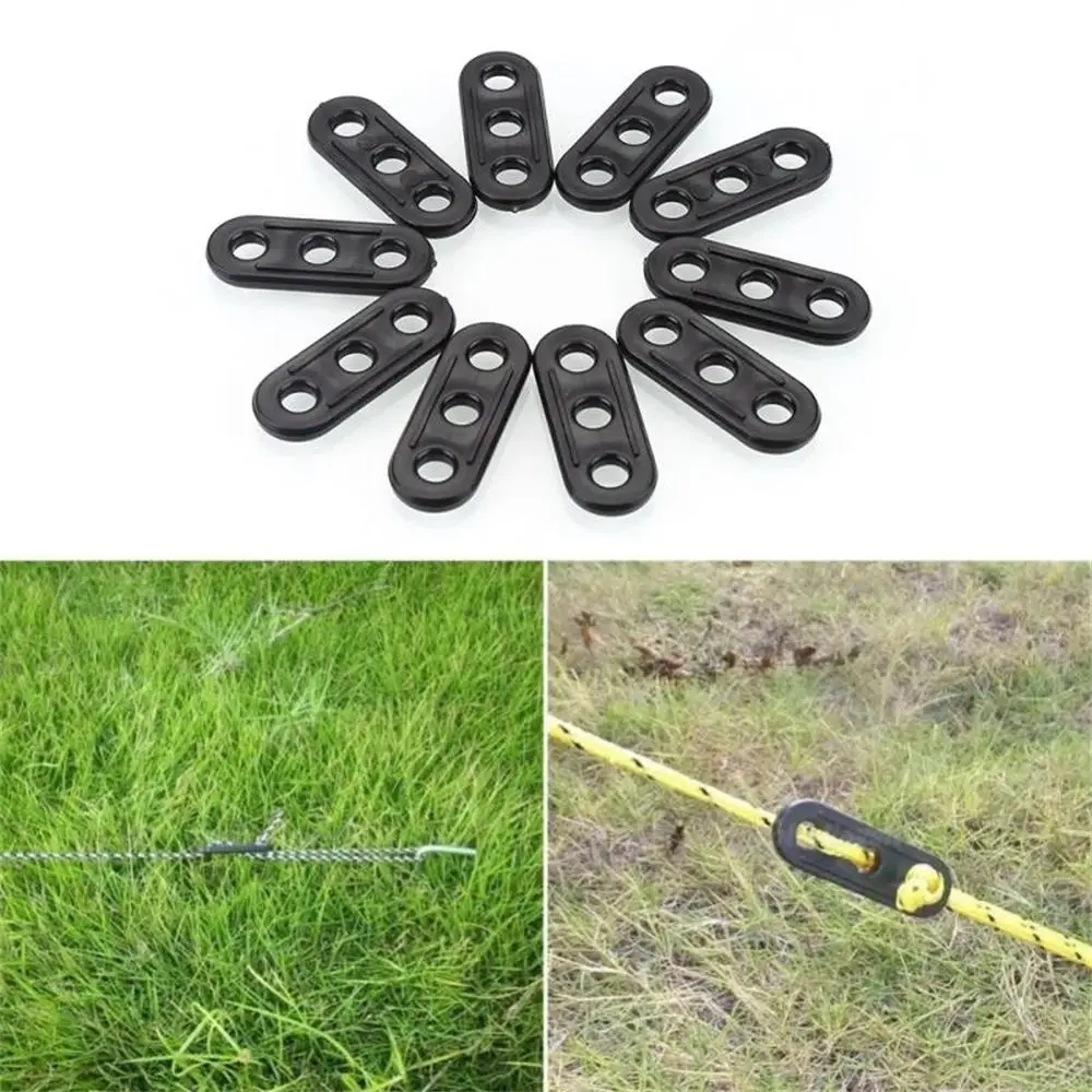 25Pcs Plastic 3 Holes Camping Tent Accessory Rope Fastener Tensioner Lock Tightening Hook Wind Ropes Buckle