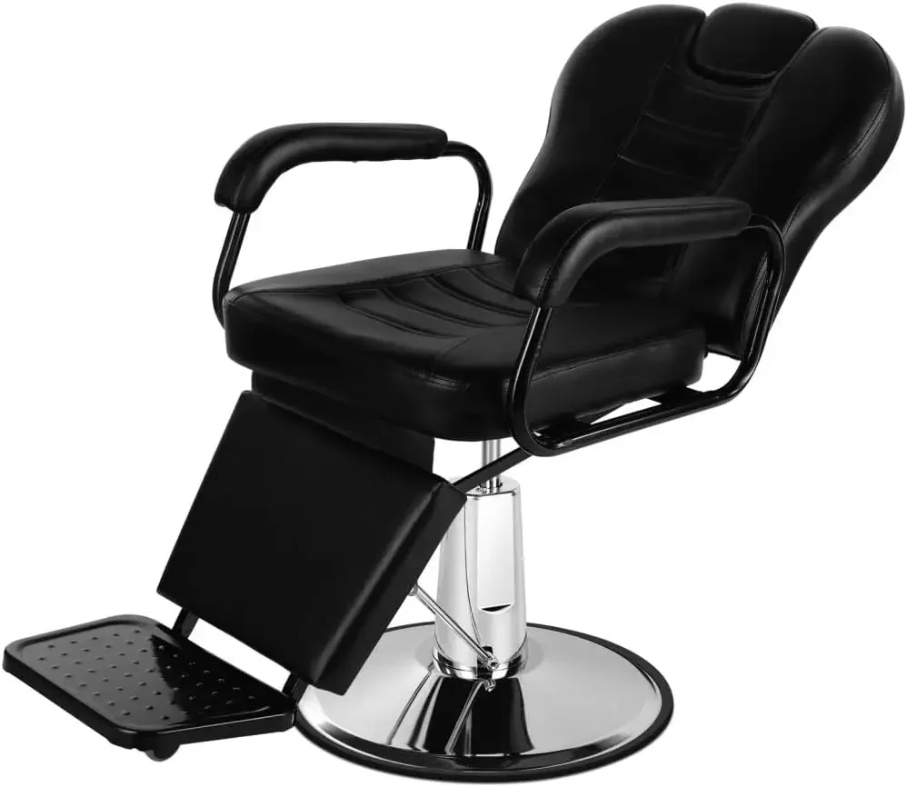 Reclining Barber Chairs Heavy Duty, Salon Furniture Spa Shampoo Equipment Hydraulic Hair Chair