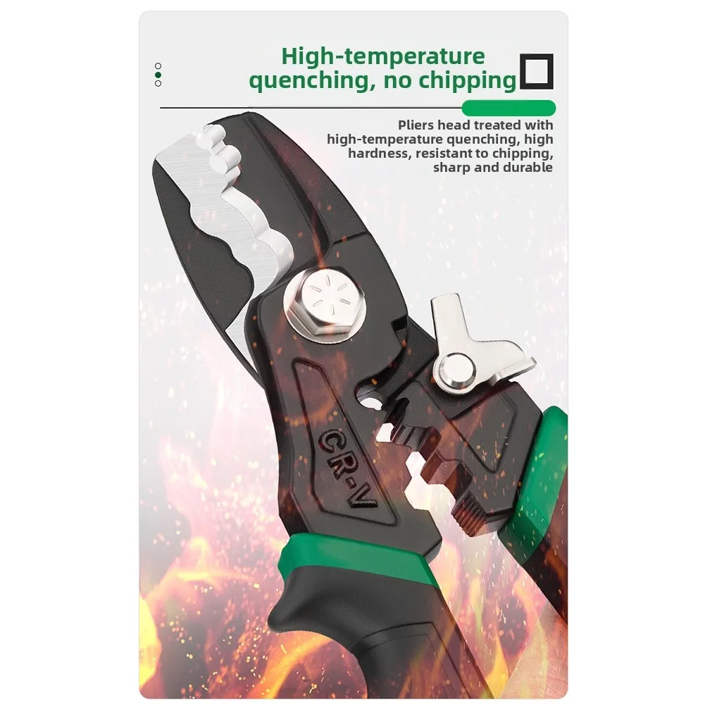 

Многоцелевые кусачки для шнура с обжимными отверстиями для клемм и возможностью зачистки проводов с эргономичной конструкцией ручки