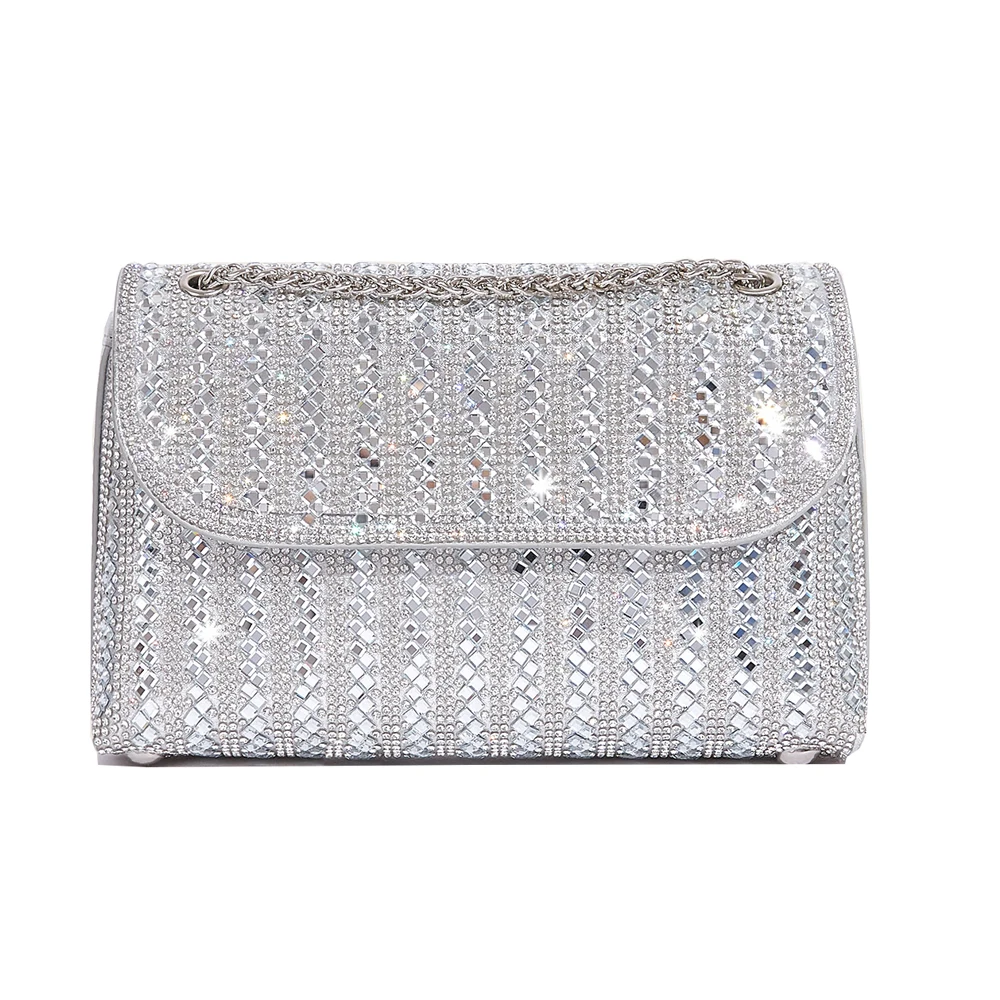 

Rhinestone Evening Bag Party Shiny Gold Clutch Bag Women's Casual Shoulder Bag Luxury Handbag Silver Purse