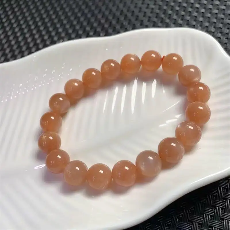 

11MM Natural Sunstone Bracelet Round Bead Crystal Reiki Healing Stone Fashion Jewelry Holiday Gift 1PCS