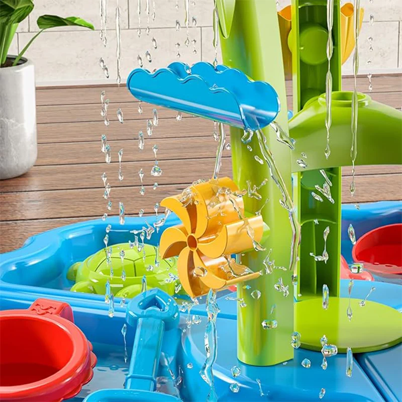 Table d'eau pour enfants de 3 à 5 ans, nappe phréatique d'été, jouets d'extérieur, jouets de plage pour enfants, table mentaires orielle pour tout-petits garçons et filles de 3 à 8 ans