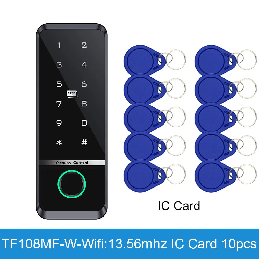 Asia-Teco WiFi Tuya App Smart Fingerprint Türschloss IC Kartenleser Access Controller Outdoor Tastatur Wasserdichte Tür Access Control System 4