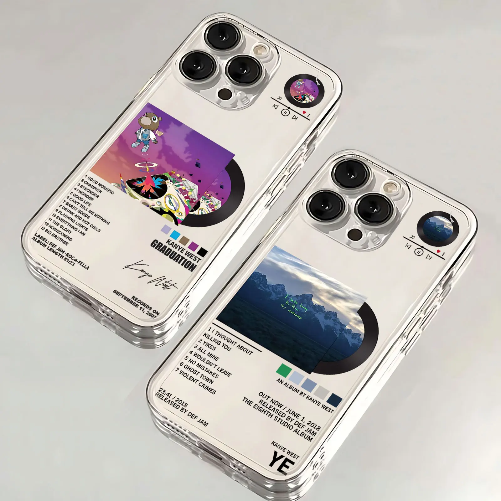 Raper Kanye West Hot Album Etui na telefon do iPhone 16 15 14 13 12 11 Mini Pro Max X XR XSMax 7 8 Plus SE20 Przezroczysta obudowa