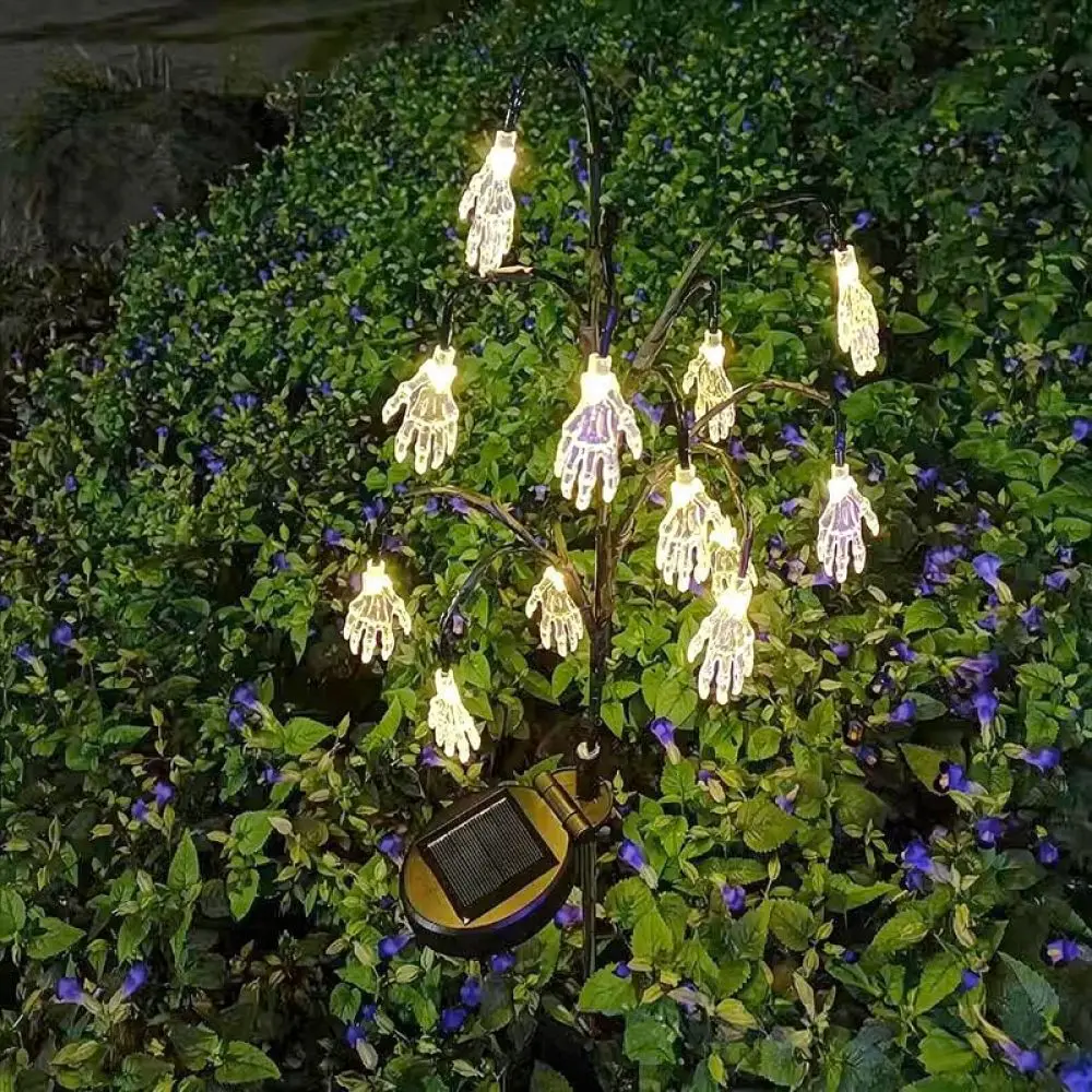 Solar LED Halloween Pumpkin Branch Stake Light Waterproof Outdoor Garden Pathway Yard Decorative Lighting Lamp