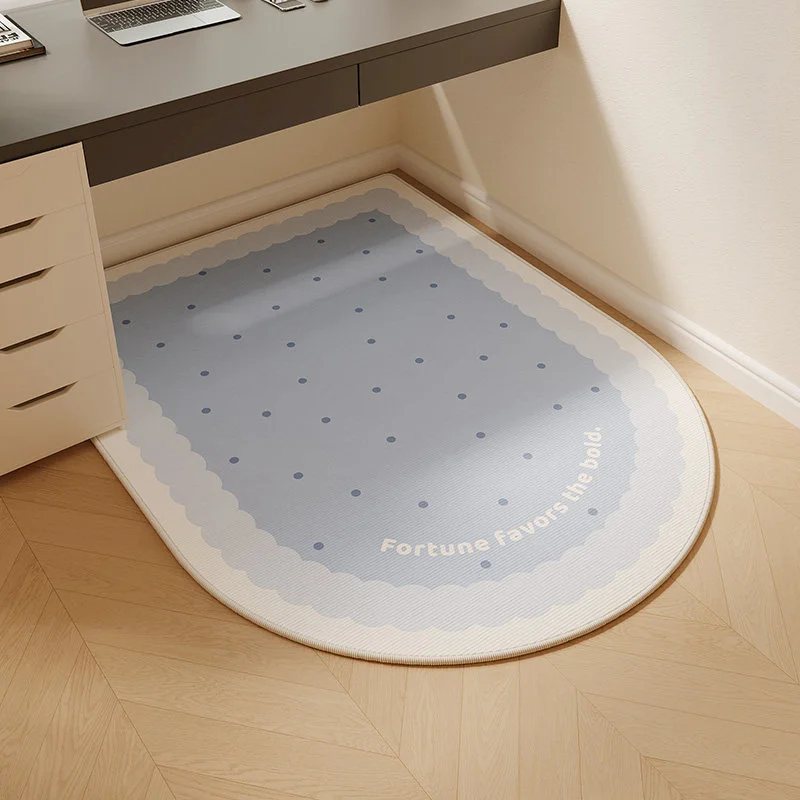 VIKAMA Color Gradient Wave Point Semi-Circular Gaming Chair, Floor Mat, Small Fresh Anti Slip Carpet, Indoor Home Decoration