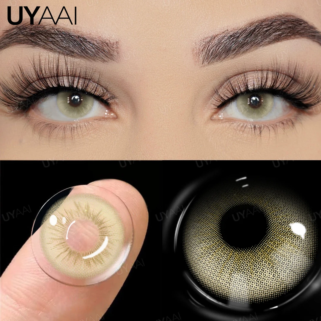 UYAAI 2024 New Colored Pupils for Eyes Blue Color Contacts Cosmetics Big Eyes Lenses y2k Pink Beauty Colored Lenses Purple Green