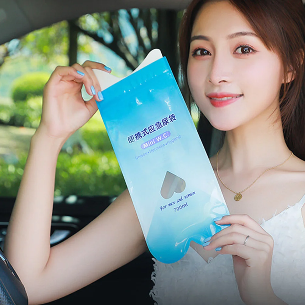 

4Pcs Emergency Urine Bag Portable Car Disposable Urinal for Travel Outdoor Survival Hospital Compact Design Pink Sky-Blue